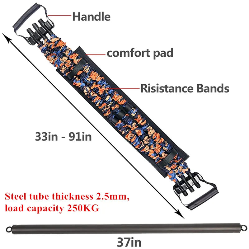 Adjustable Bench Press Band with Bar Chest Builder Workout Equipment Upgrade Push Up