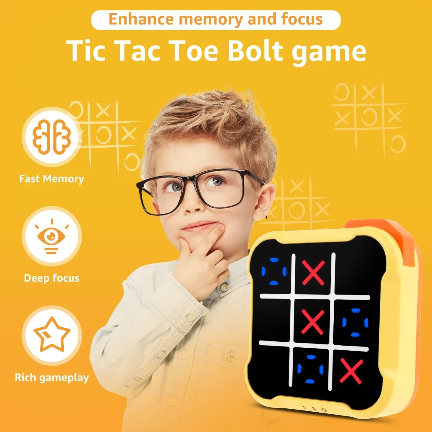 2025 Tic Tac Toe Game Children Electronic Toys Noughts and Crosses Game Memory Training Infinite Portable Travel Games for Kids Adult